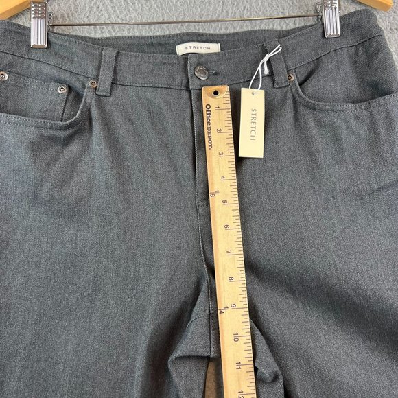 New Jones New York Sport Gray Stretch Casual Straight Leg Pants Slacks 10 - Picture 6 of 9